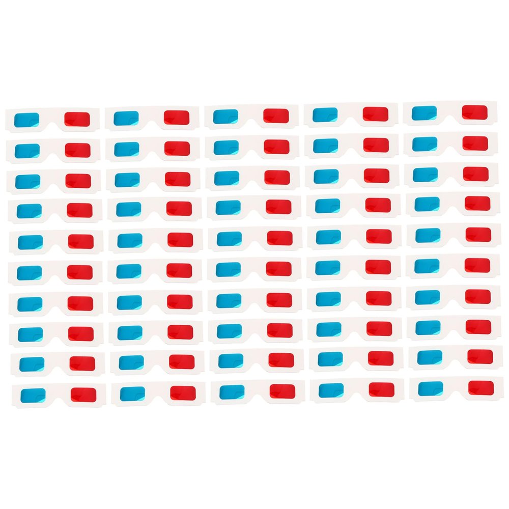 Gadpiparty 100pcs Glasses Anaglyph Cardboard Eyewear for Movies and Videos Design for Boys and Girls and Adults Convenient and Fun
