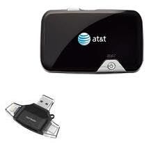 BoxWave Smart Gadget Compatible with AT&T Mobile Hotspot MiFi 2372 - AllReader SD Card Reader, microSD Card Reader SD Compact USB - Jet Black