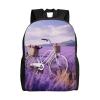 Lavender Field Bike Travel Backpack Waterproof Lightweight Casual Daypack Classic Cute Laptop Bag For Women Men view 1