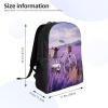 Lavender Field Bike Travel Backpack Waterproof Lightweight Casual Daypack Classic Cute Laptop Bag For Women Men view 4