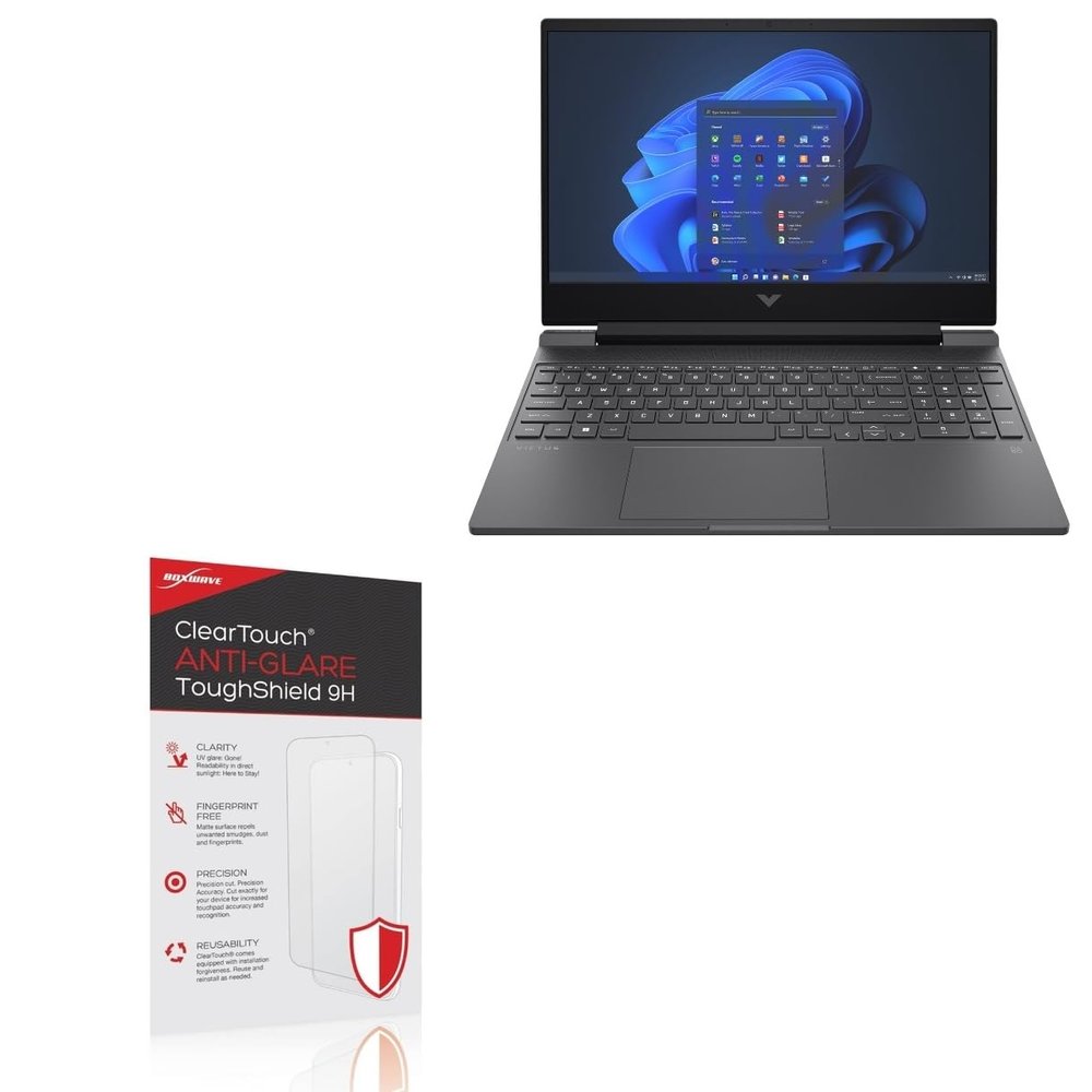 BoxWave Screen Protector Compatible With HP Victus 15 (15z-fb000) - ClearTouch Anti-Glare ToughShield 9H (2-Pack), Anti-Glare 9H Tough Flexible Film Screen Protector