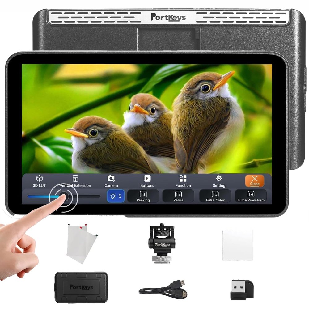Portkeys LH7P 7inch Camera Field Monitor Touchscreen Monitor with Built-in Wireless Module, Support Stretch Effects,High Brightness 4K HDMI Input and Output 3D LUT Out Weight 245g