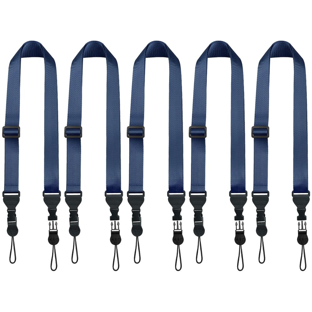 FIEIL 5 Pack Nylon iPad Strap, Adjustable Camera Neck Strap, Comfortable Shoulder Strap for iPad, Cellphone Tablet, Camera, Laptop, Binocular, Luggage Bag(Royal Blue Universal Neck Lanyard)