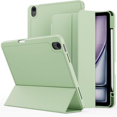AHGDDA for IPad 2024 Air13/2024 Pro 13/2024 Pro11 Protective Cover Case Tablet Case with Pen Slot(Matcha Green,2024 air13)