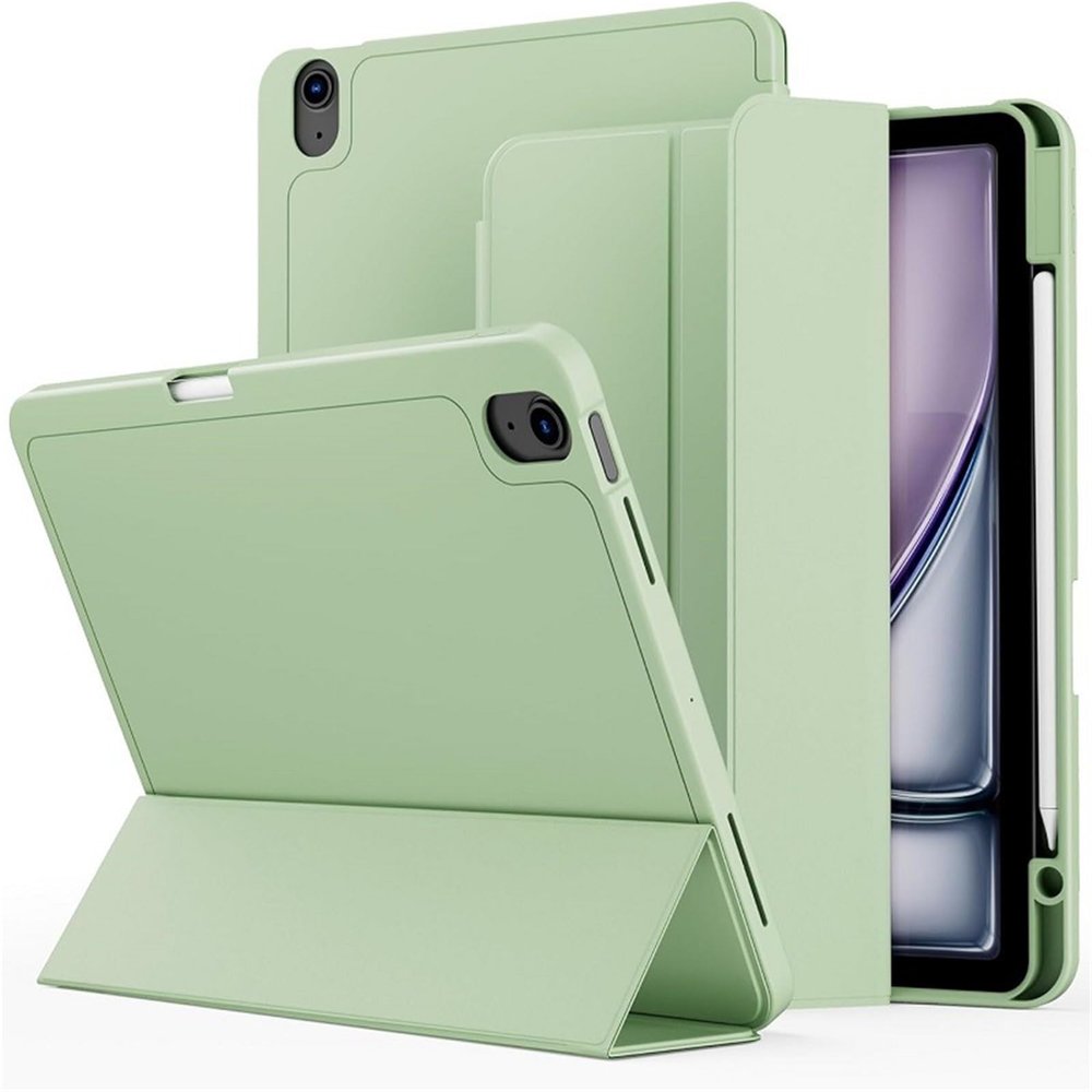 AHGDDA for IPad 2024 Air13/2024 Pro 13/2024 Pro11 Protective Cover Case Tablet Case with Pen Slot(Matcha Green,2024 air13)