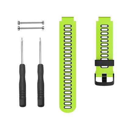 EKINS For Forerunner 735XT Watch Bands Black Buckle Sport Silicone Watch Strap Replacement for Forerunner 230/220/235/620/630/735XT and Approach S20/S5/S6 Smart watch band(Green-black)