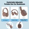Hybrid Active Noise Cancelling Headphones, Wireless Bluetooth Over Ear Headphones, 130H Playtime, Hi-Res Audio, Deep Bass, Foldable Overhead Headset Comfort for Home Office Travel (Pink Brown) view 4