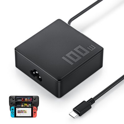 100W 65W USB C Charger for ROG Xbox Ally X/ROG Ally X, MSI Claw 8/7 AI+/A8 BZ2EM/A1M, Switch 2/OLED/Lite, Steam Deck, R36MAX Retro Console, Legion Go S, Logitech G Cloud Type C Power Cord