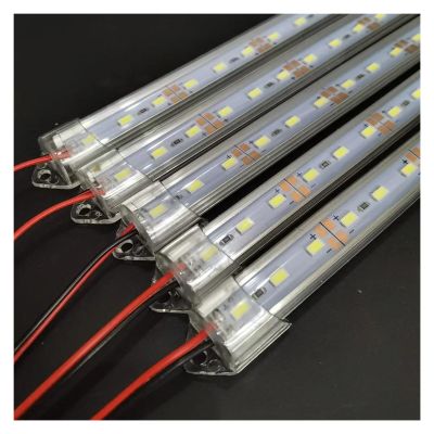 DC12V 24V 5pcs*50cm SMD 5730 5630 LED Hard Rigid Strip Bar Light Aluminium Shell +pc Cover LED Bar Light 5730(Milky 12V,Warm White)