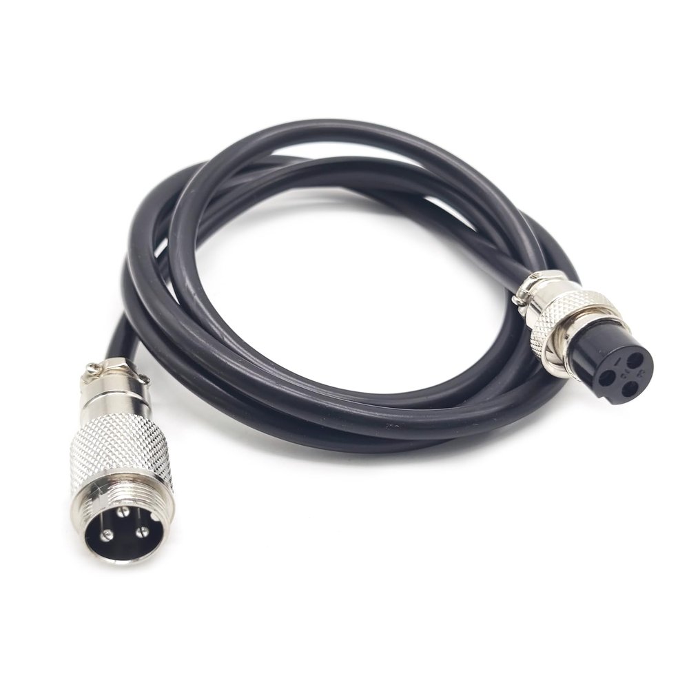 1.64 ft GX16 3 Pin Male to Female Cable, GX16 3Pins Female to Male Head Aviation Cordset Electrical Connector Panel Mount Circular Metal Adapter Cordset for Ships 7A 220V 18AWG (0.5meter)