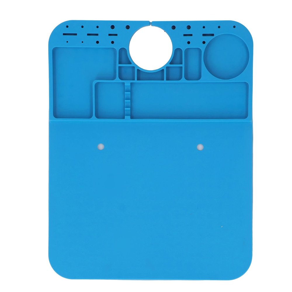 Microscope Accessories Repair Silicone Pad, Heat High Temperature Maintenance Mat with Screw Positioning Holes, and Accessory Slots for Multifunctional Phone Disassembly