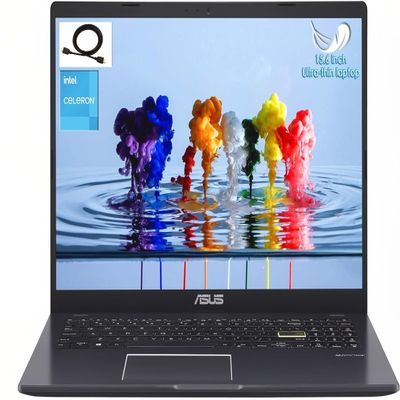 ASUS E510 Ultra Thin 180 Hinge Laptop, 15.6" HD Display, Intel Celeron N4020, 4GB RAM, 256GB PCle SSD, Bluetooth, HDMI, Windows 10 Home, Star Black