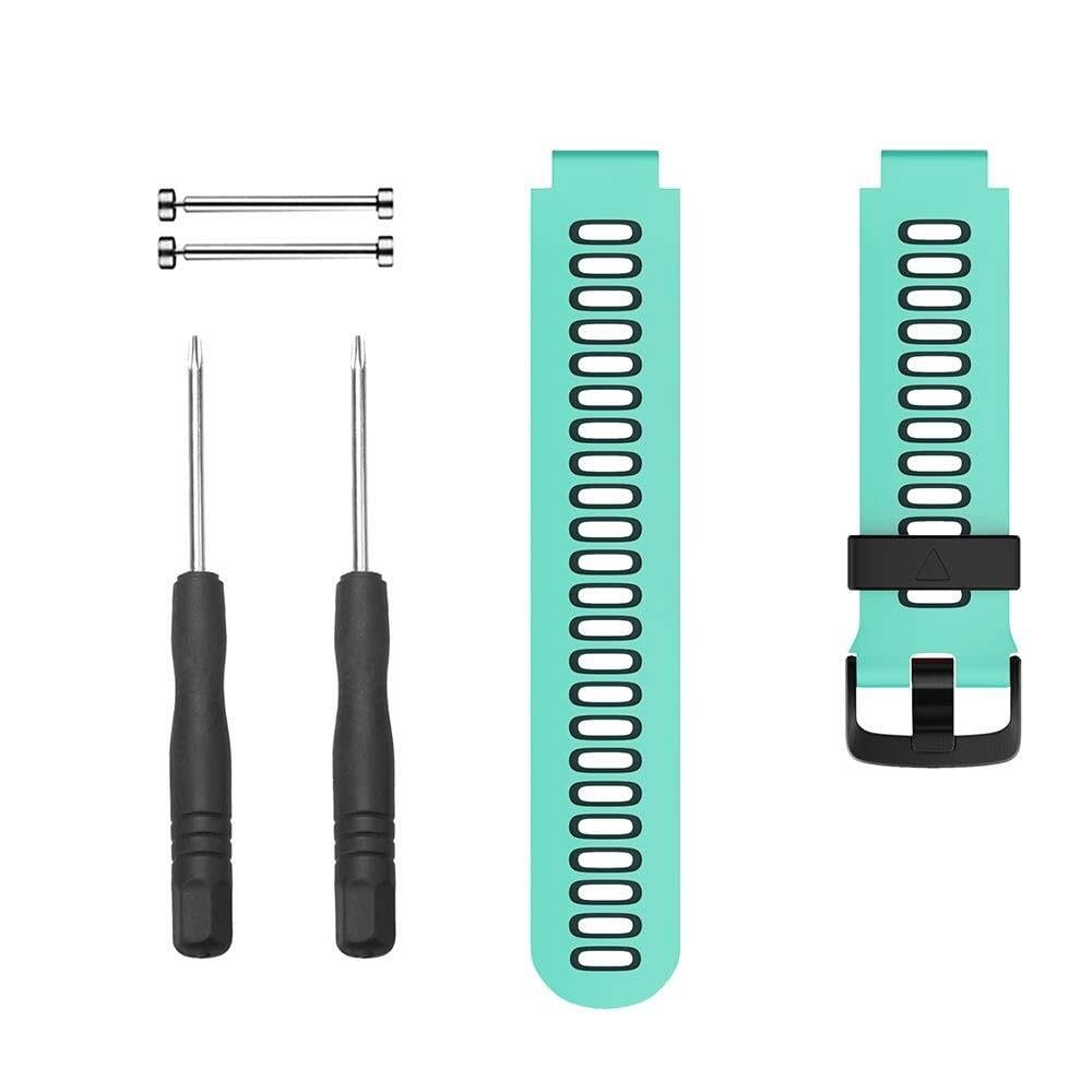 EKINS For Forerunner 735XT Watch Bands Black Buckle Sport Silicone Watch Strap Replacement for Forerunner 230/220/235/620/630/735XT and Approach S20/S5/S6 Smart watch band(Teal)