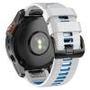 EKINS 22mm Watch Band for Garmin Fenix 7 Pro/Fenix 7/Fenix 6/Fenix 6 Pro/Fenix 5/Epix Pro 47mm, 22mm Silicone QuickFit Replacement Bands for Garmin Forerunner 965/955/945/935(White Blue) view 1