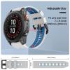 EKINS 22mm Watch Band for Garmin Fenix 7 Pro/Fenix 7/Fenix 6/Fenix 6 Pro/Fenix 5/Epix Pro 47mm, 22mm Silicone QuickFit Replacement Bands for Garmin Forerunner 965/955/945/935(White Blue) view 4