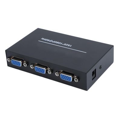 VGA Splitter, Aluminum Alloy Shell Long Durability 60HZ HD VGA Splitter for Computer