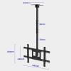 Ceiling Tv Mount - Adjustable Ceiling Tv Mount Bracket, Tilting and Swiveling Tv Mount Ceiling, for 32-70 Inch Flat and Curved Tvs Up to 50Kg, Up to Vesa 600X400MmOne Color-2.53m view 2