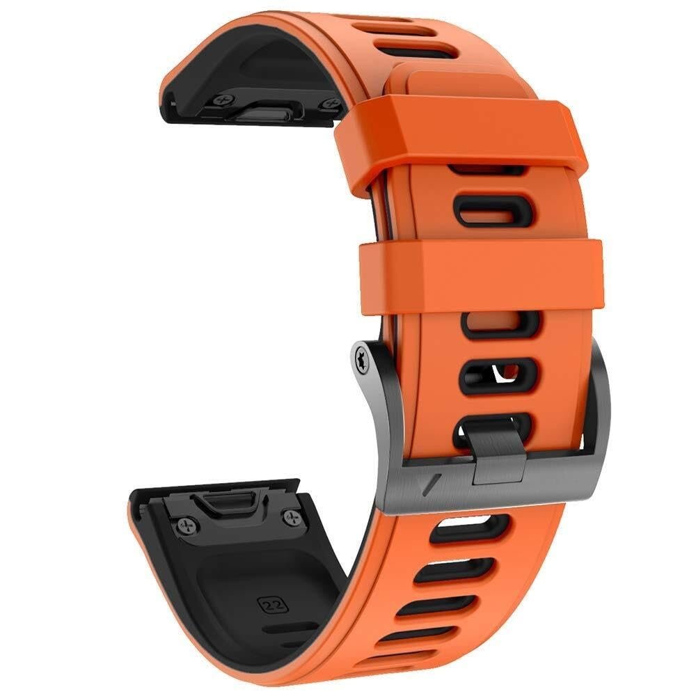 EKINS For Fenix 6 Pro Watch Band for Fenix 6Fenix 5/Fenix 5 Plus/Fenix 7/Forerunner 935/Forerunner 945/Approach S60/Quatix 5 WatchBands 22mm(Orange-black)