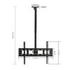Adjustable Ceiling Tv Mount Bracket - Tv Wall Mount Ceiling Tv Mount Bracket, Fits 40-80Inch Led Screen Display Tv Stand, Can 90 Flip Down Full Motion 360 Deg Rotation Tilt TOne Color-0.651.55m view 2