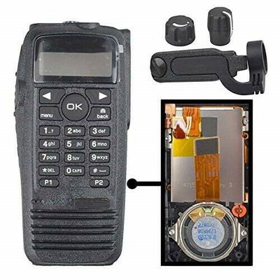 10 Pack Housing Cover Case Refurbish Kit with Speaker Replacement for XPR6550 XPR6580 XIR P8268 XIR P8260 DGP6150 DP3600 DP3601 Two Way Radio Black