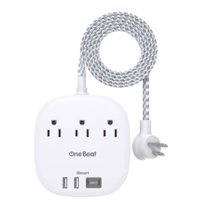 Cruise Essentials 2025,One Beat Travel Power Strip with 3 Outlets 4 USB Ports 3.1A,3ft Flat Plug Extension Cords Desktop Charging Station for Travel Home Office,Cruise Ship Essentials,ETL Listed