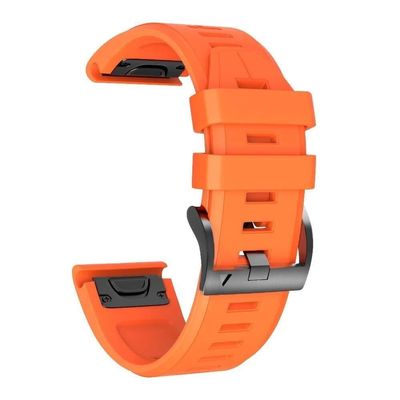 BHOLSA For Fenix 8X Bands Fenix 7X Sport Silicone Replacement Watch Strap For Garmin Fenix 5X/Fenix 5X Plus/Fenix 6X/Fenix 6X Pro/Fenix 3/HR/Descent MK1/D2 Delta PX/D2 WatchBands(Orange)