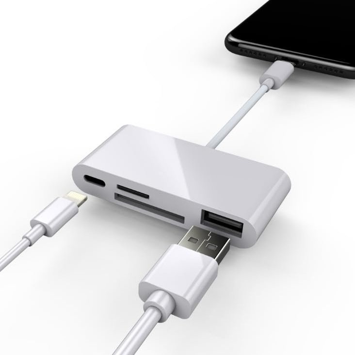 4in1 USB Camera Connection Kit Micro SD Card Reader Adapter Fit for iPad iPhone IOS