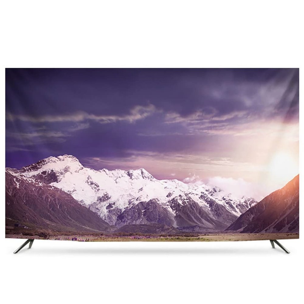 42",55" TV Cover Soft Polyester Fabric High Mountain Landscape Printed Dust-Proof Protector for Flatscreen Television, Smart TVs(A,48")