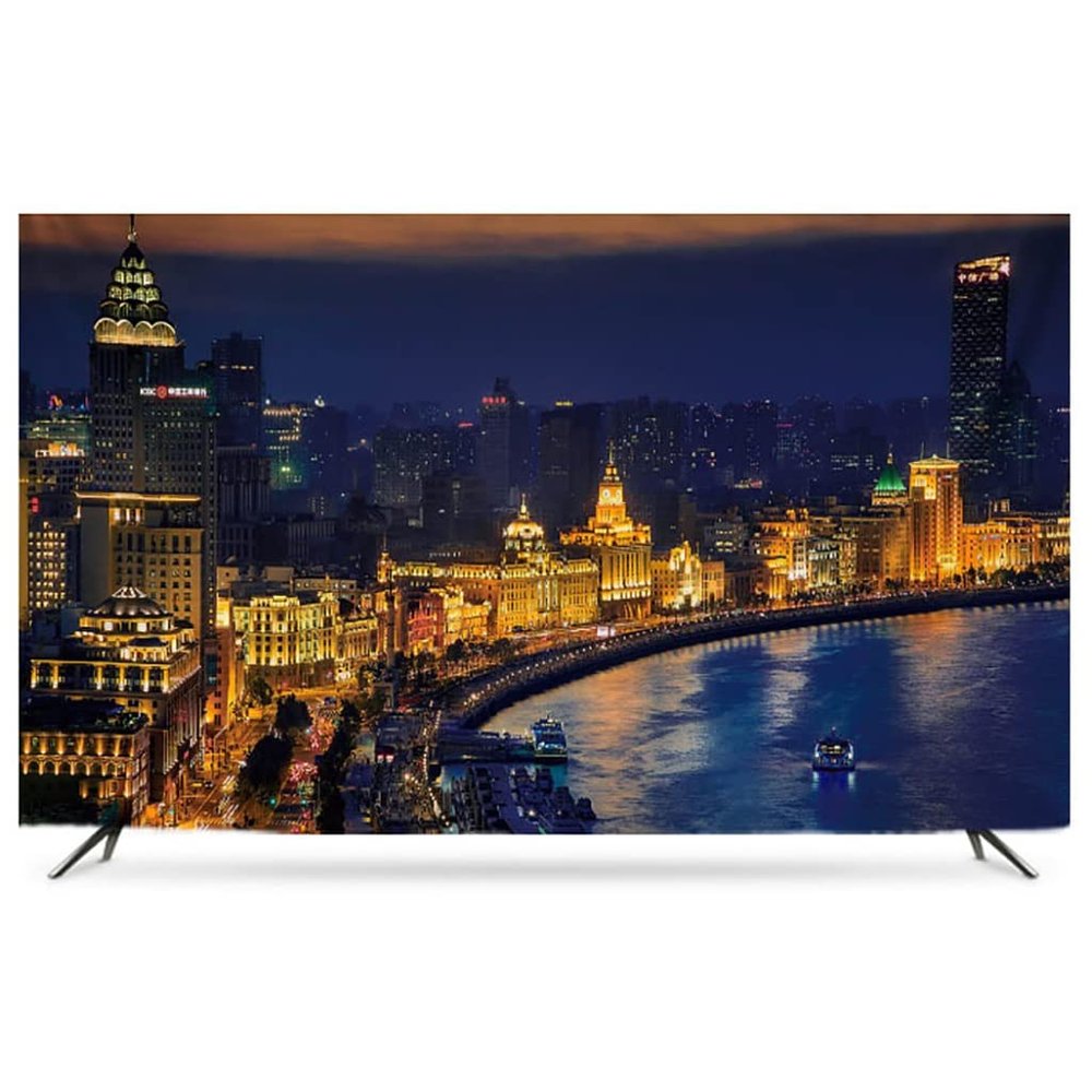 32"- 86" Indoor TV Cover Led LCD Flat Screen TV Wall Mounted Night Scene Pictures Dust Proof Waterproof TVs Cover for Flatscreen TV, Smart TVs(C,37")
