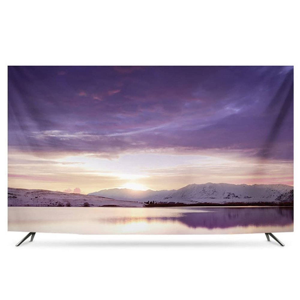 42",55" TV Cover Soft Polyester Fabric High Mountain Landscape Printed Dust-Proof Protector for Flatscreen Television, Smart TVs(B,45")
