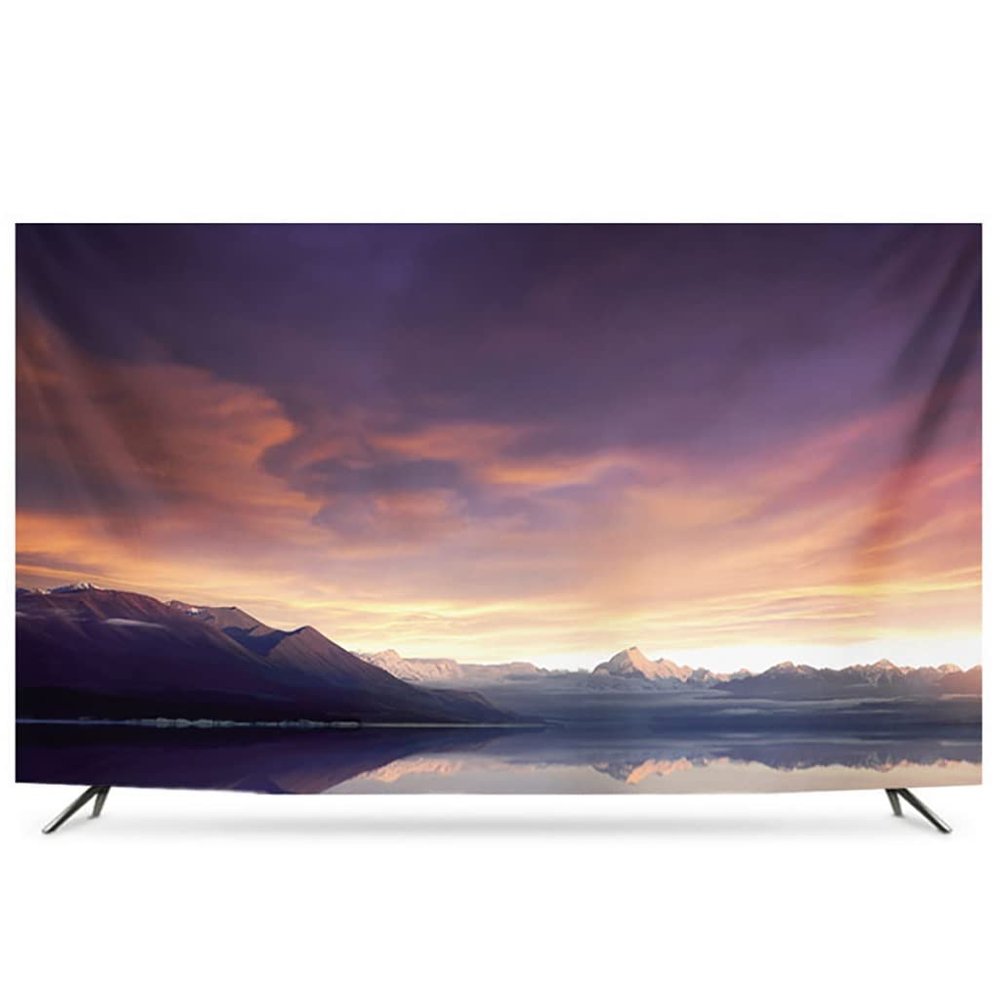 42",55" TV Cover Soft Polyester Fabric High Mountain Landscape Printed Dust-Proof Protector for Flatscreen Television, Smart TVs(C,42")