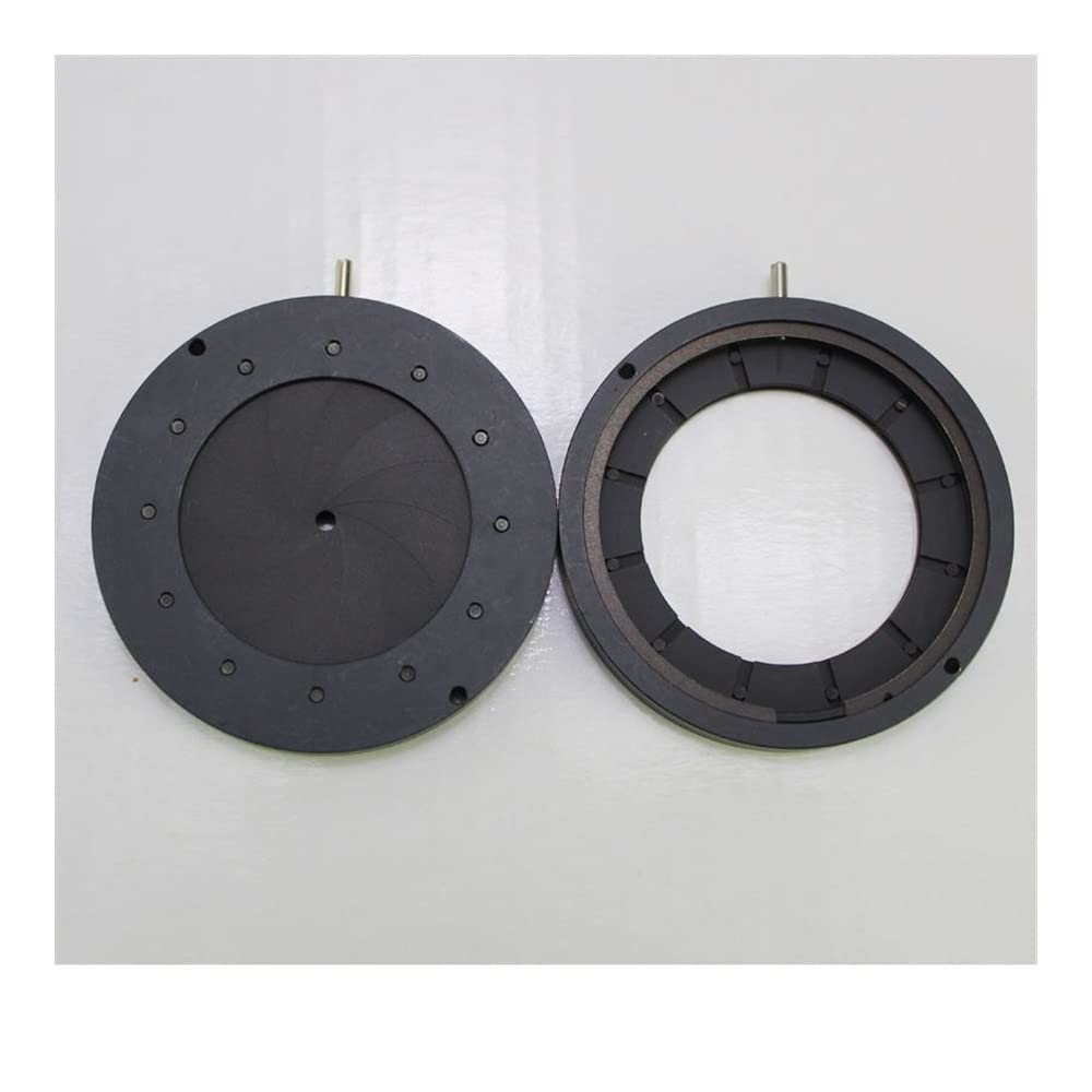 Microscope Observation Zoom 1.5-33mm Adjustable Metal Iris Diaphragm Aperture Condenser Digital Camera Microscope Adapter with 12pcs DiaphragmBlades