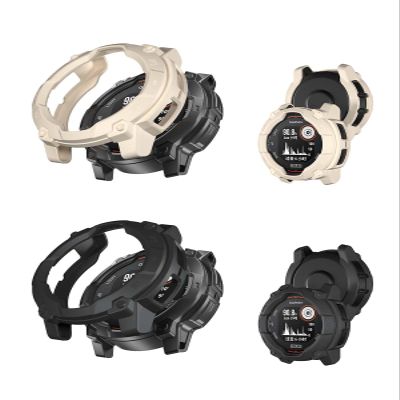 2pack Case for Garmin Instinct 3 50mm,NOUKAJU Smartwatch Cover TPU Material,Easy to Install,Drop-Proof,Soft,Protective Cover for Garmin Instinct 3-50mm(Starlight+Black)