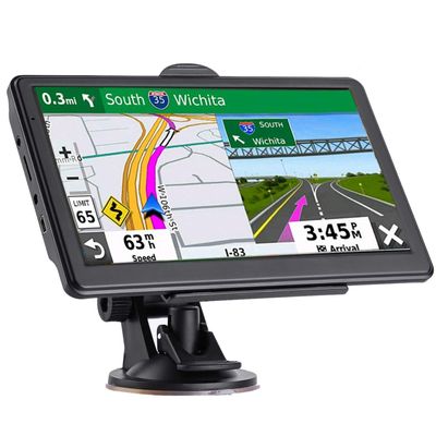GPS Navigator for Car, Latest 2025 Map 7 inch Touch Screen Car GPS 256-16GB, Voice Turn Direction Guidance, Support Speed and Red Light Warning, North America Lifetime map Free UpdateBlue