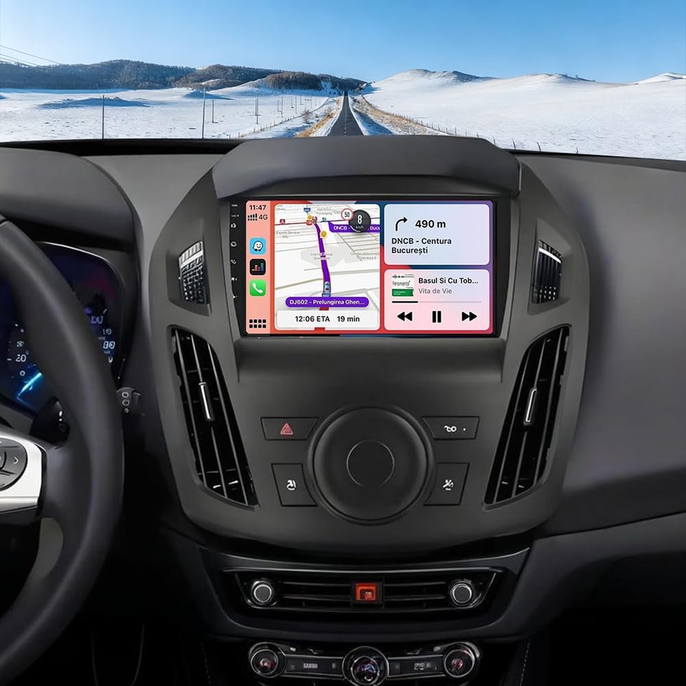 Car Stereo for Ford Transit Connect 2014-2018 with Wireless CarPlay Android Auto, 7" Touchscreen Android 13 Double Din Car Radio Receiver Support GPS Navi WiFi Bluetooth SWC FM Backup Camer, 2+32G