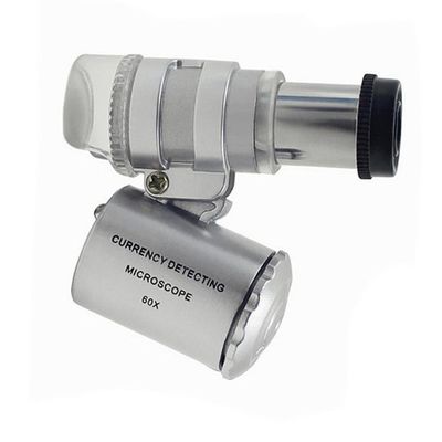 Microscope Kit 60x Mini Pocket LED Jewellers Loupe Microscope Glass Magnifier Microscope Lens Adapters