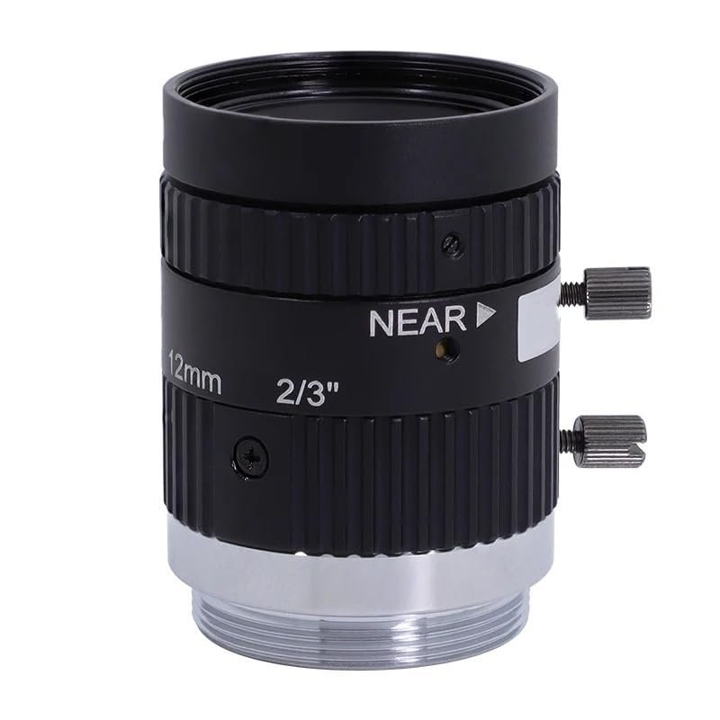 WxjnslfcL 12mm Lens C-Mount Camera 5MP Low Distortion 2/3'' Sensor Machine Vision F2.4 Manual Aperture Lens for FA Cameras