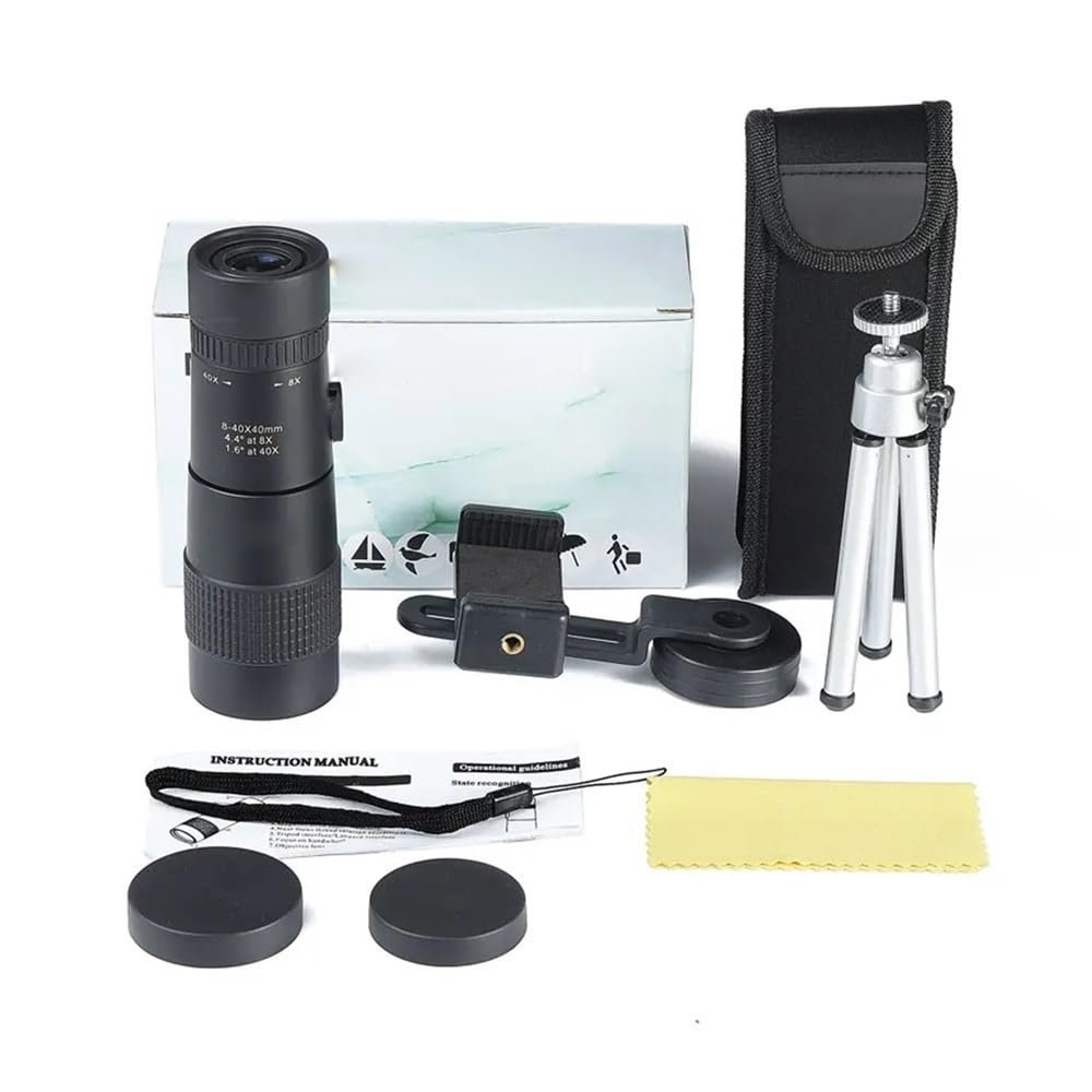 8-40x40 Powerful Monocular Zoom Professional Telescope for Camping Long Range(with Tripod)