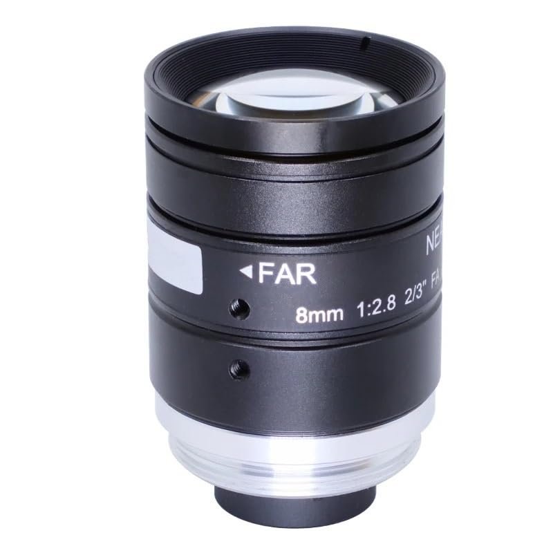 WxjnslfcL 8mm Fixed Focus 10MP 2/3 Inch Macro C-Mount Lens 10 Megapixel Manual Aperture F2.8 Machine Vision Camera Low Distortion