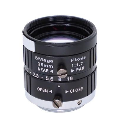 35mm Fixed Focus Lens 2/3'' C-Mount Camera 5MP Low Distortion F1.7 Manual Aperture Machine Vision 4K Camera