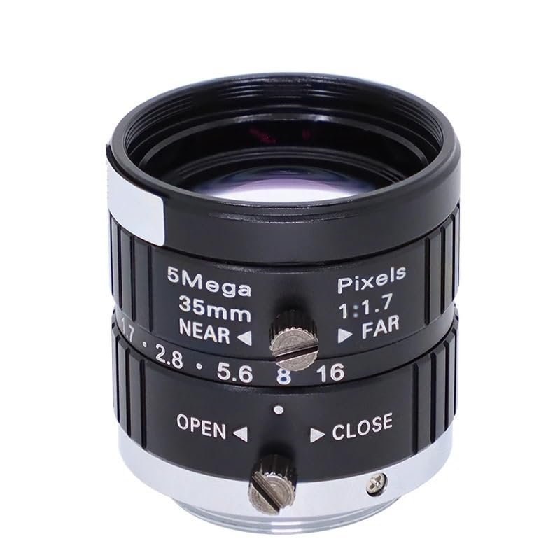 35mm Fixed Focus Lens 2/3'' C-Mount Camera 5MP Low Distortion F1.7 Manual Aperture Machine Vision 4K Camera
