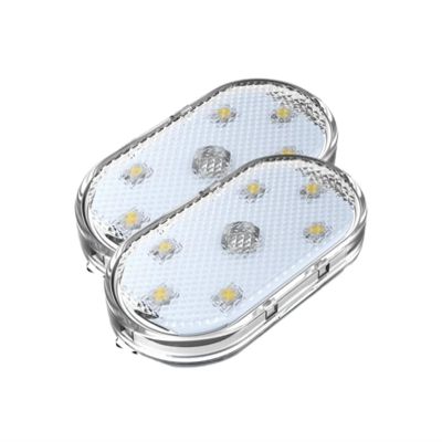 Finger Touch Sensor Car Interior LED Atmosphere Lights - USB-Powered Mini Reading Lamp for Auto Door, Roof, and Ceiling Lighting(Blue-2Pcs)