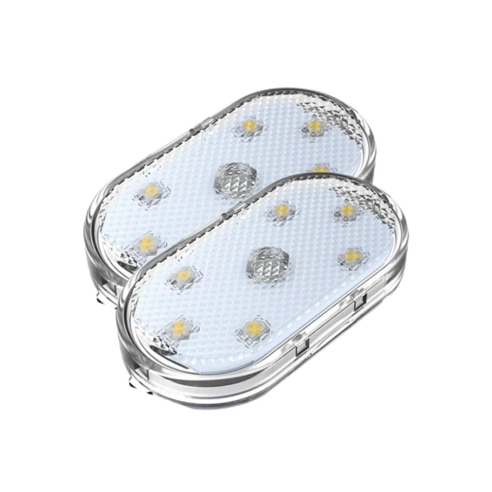 Finger Touch Sensor Car Interior LED Atmosphere Lights - USB-Powered Mini Reading Lamp for Auto Door, Roof, and Ceiling Lighting(Blue-2Pcs)