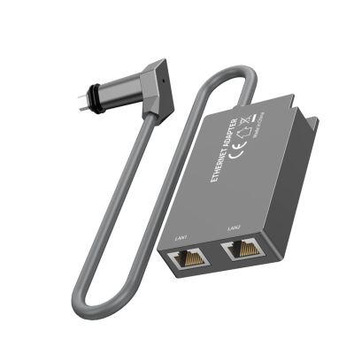 Satellite Ethernet Adapter Gen 2 V2, 1 Gbps High Speed Satellite to 2 RJ45 Ports Gigabit Ethernet Adapter, atellite Internet Adapter for V2 Rectangle Dish Wired External Network