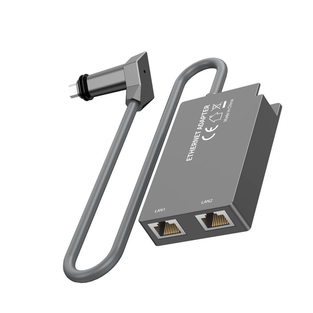Satellite Ethernet Adapter Gen 2 V2, 1 Gbps High Speed Satellite to 2 RJ45 Ports Gigabit Ethernet Adapter, atellite Internet Adapter for V2 Rectangle Dish Wired External Network