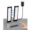 Double Bay Docking Station NVME Solid States Disk Clone USB3.2 Type C States Drives Reader NVMe External Hard Disk Box view 3
