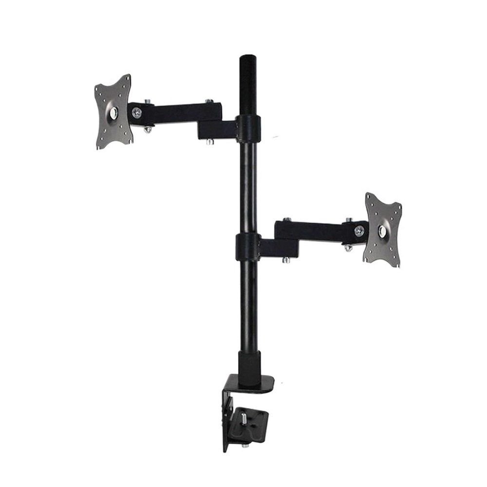 ADPVRLUQ Full Motion Dual Monitor Desk Stand Bracket 10"-27" Clip Grommet Hole Base PC Mount Foldable Arm Bracket XD08(XD06-700)