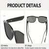 MYNINES Smart Audio Glasses, Smart Sunglasses with Wireless Headset, Speaker, Polarized lens, Touch Control, Open Ear Music and UV400 for Men and Women - Black view 4