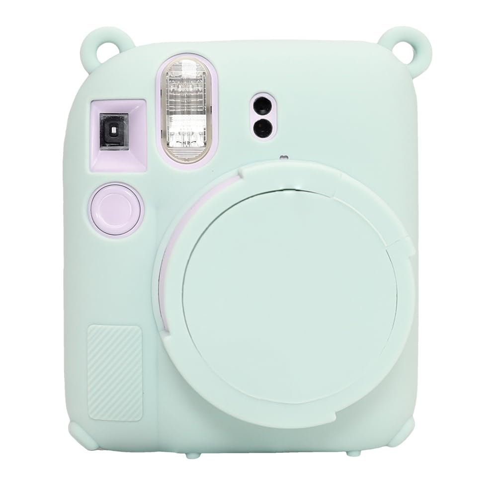 AEXUTDA Case for Instax Mini12 CameraMini12 Camera Silicone Case, Anti-Scratch Slim Fit Soft Skin, Mini12 Accessories with Detachable Lens Coverr,Light Green