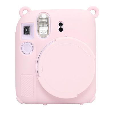 AEXUTDA Case for Instax Mini 12 CameraMini12 Camera Silicone Case , Anti-Scratch Slim Fit Soft Skin, Mini 12 Accessories with Detachable Lens Cover,Light Pink